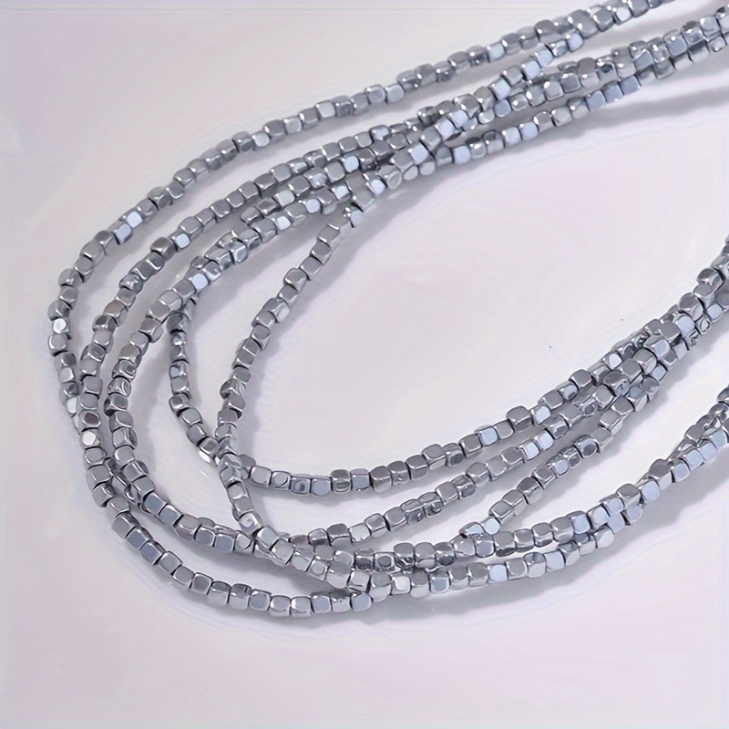 Approximately 210pcs Of 2mm Onyx Square Beads With Straight Holes For Jewelry Making, Including Bracelets And Necklaces