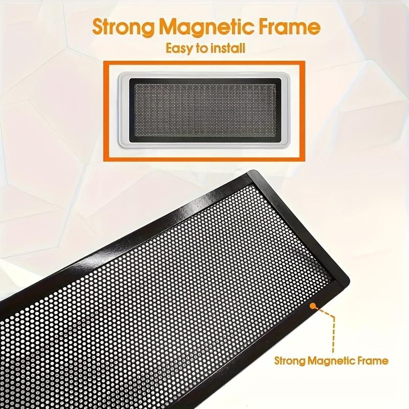 TEMU 6pcs Cache-évents Magnétiques Sol & Plafond avec Écran en PVC - Cadre en Plastique Robuste, Grilles & Anti-Rongeurs 4x10 Pouces, Installation