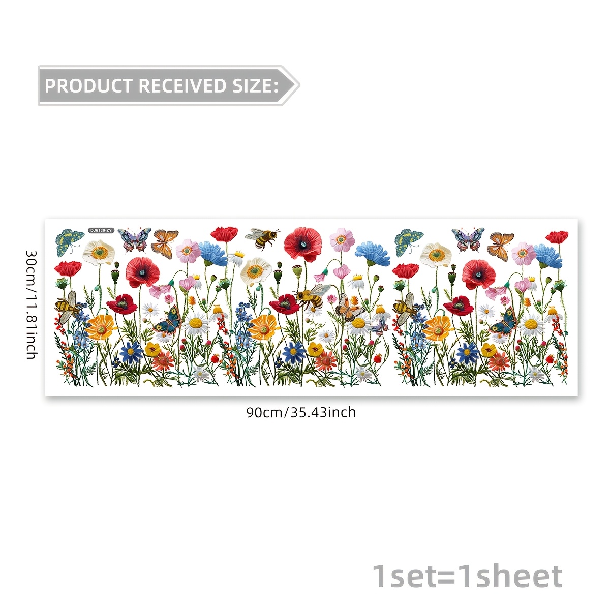 Image of 1 (30*90cm) Spring Floral Bush Natural Atmosphere Window Sticker, Electrostatic Cling Glass Window Home Decoration, Dj6130-zy