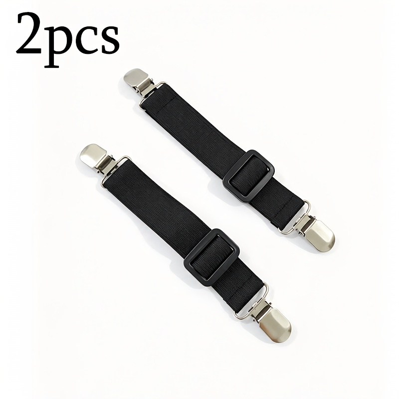 Image of 2pcs 8-position Adjustable Elastic Boot Straps, Unisex Clips – Durable Non-slip Pant Cuffs, Multi-functional Leg Tighteners, Suitable For Casual Pants And Jeans