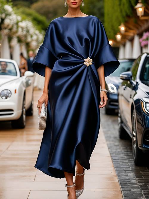 elegant green midi dress for women sleeveless round neck with belt detail flowy a line silhouette summer elegant event wear sleek fitted design polyester fabric