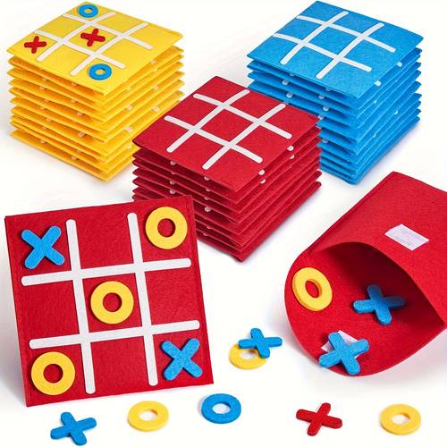gift for her him 16pcs of felt tic tac toe party toys colorful game party gift pack suitable for party favors christmas halloween birthday parties classroom rewards colors are random