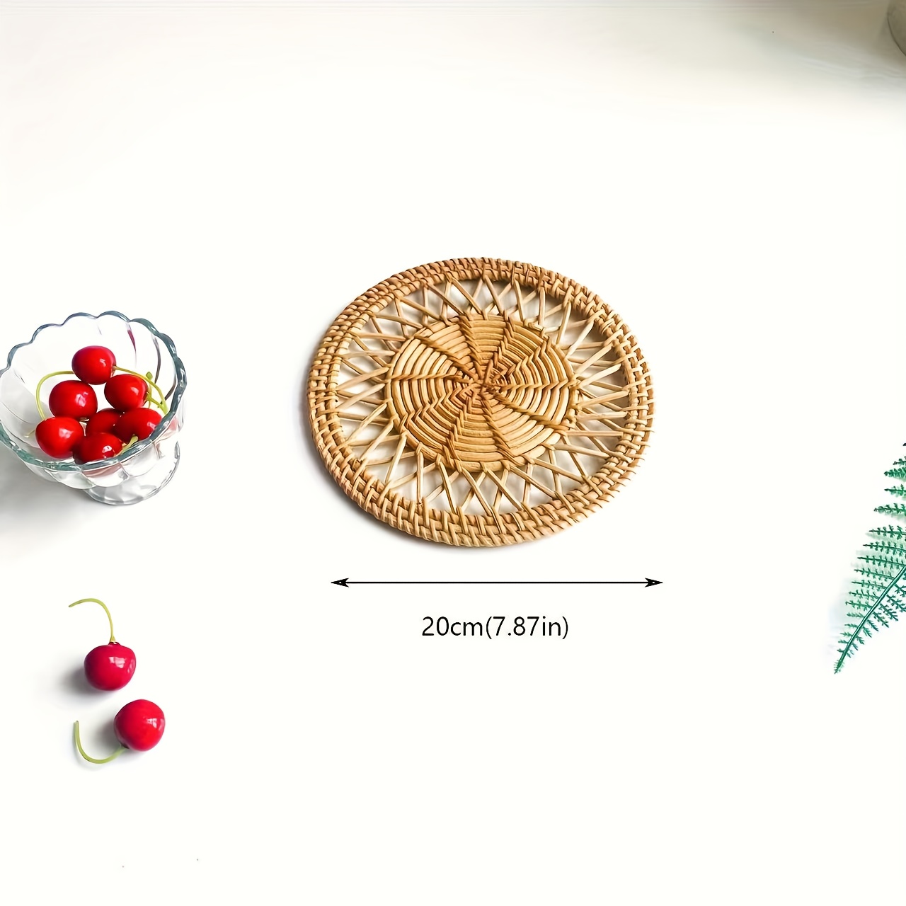 Hollow Placemat Made From Woven Rattan