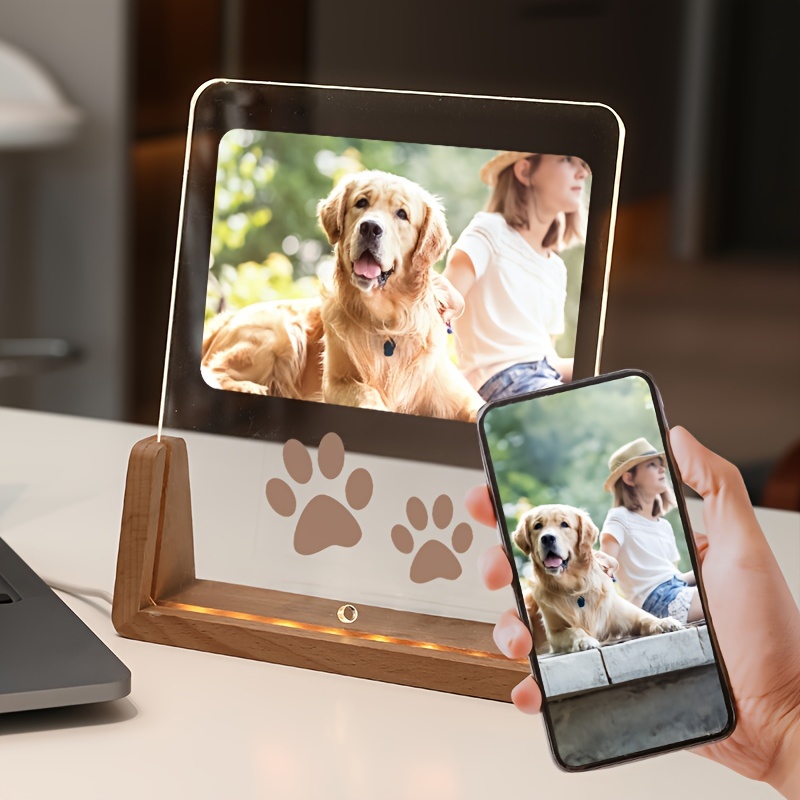 

1pc Customized Picture, Pet Memorial Personalized Cat And Dog Photo Customization Acrylic Picture Customization, Creative Decorative Ornament Diy Desktop Hanging Wall