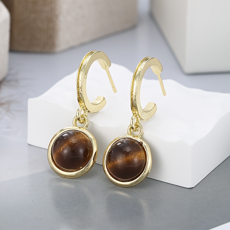 TEMU 1 Pair Bohemian Eye Resin Earrings | Elegant Vintage, Daily Wear And Gifting
