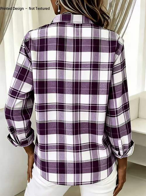 elegant special edition womens printed shirt long sleeve button shirt classic collar machine washable suitable for office commuting or formal events sophisticated casual