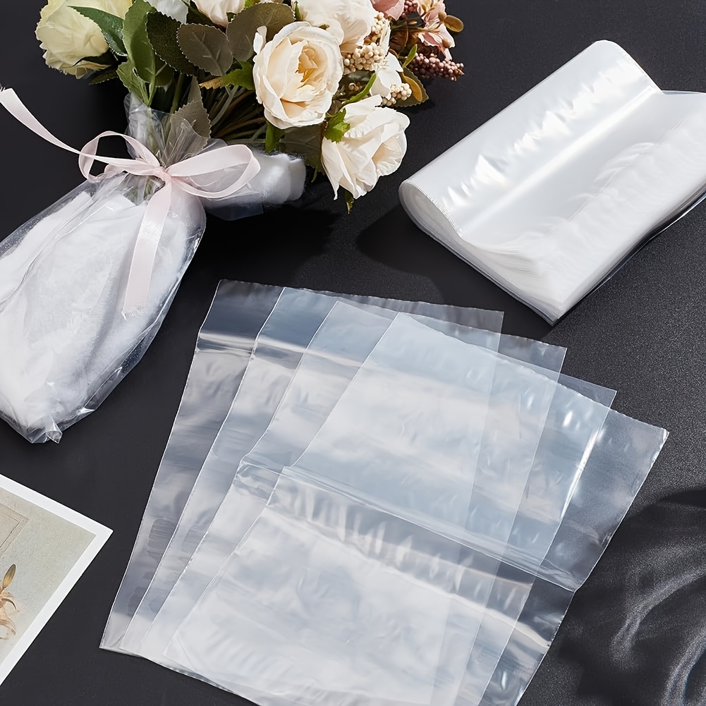 

50pcs Transparent Pe Bouquet Bags, 5.9x7.87" - Water Flower Packaging For Fresh Bouquets, Craft & Supplies