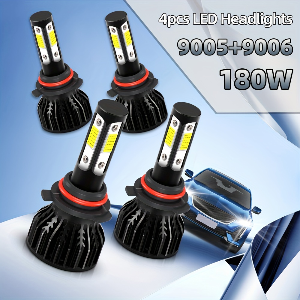 H11 350W 4 Sided LED Headlight Fog Light Bulb Pair - Online Shop
