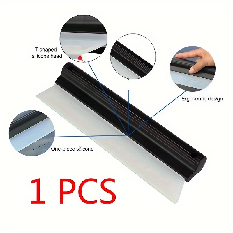 

1pc Silicone Squeegee For Car Window & Glass Cleaning – Flexible Tpe Rubber Handheld Wiper For Quick Dry & -free