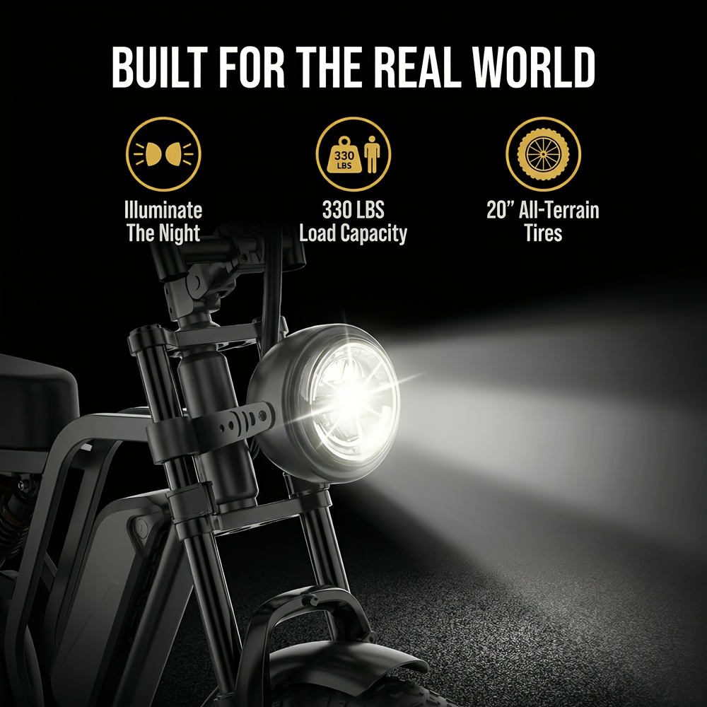 749W Peak Motor, 48V15AH, 37 Mile Range &27.9MPH High-Speed, 20