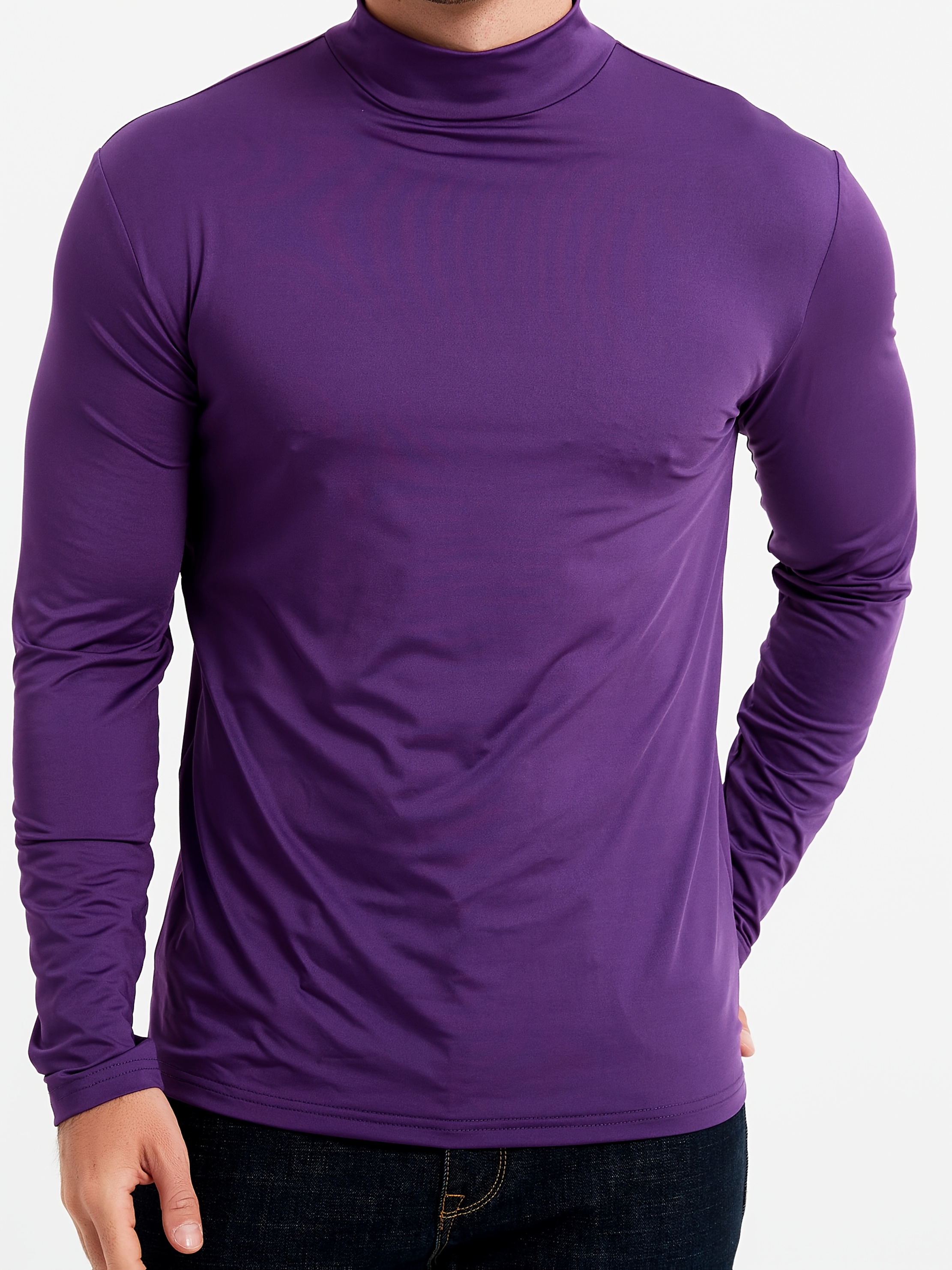 Tee Shirt Homme Col RoulÃ© Avec Chemise Tee-shirt Col Roulé