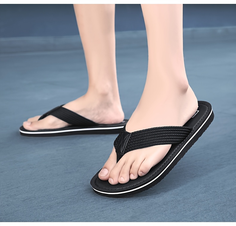 mens minimalist solid color slip on sandals breathable lightweight eva sole fabric upper round toe casual outdoor   shoes Product details 4