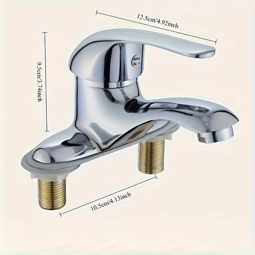 double handle bathroom faucet controls hot and cold water plated design with core suitable for residential and commercial use specifically designed for washbasins adjustable glossy