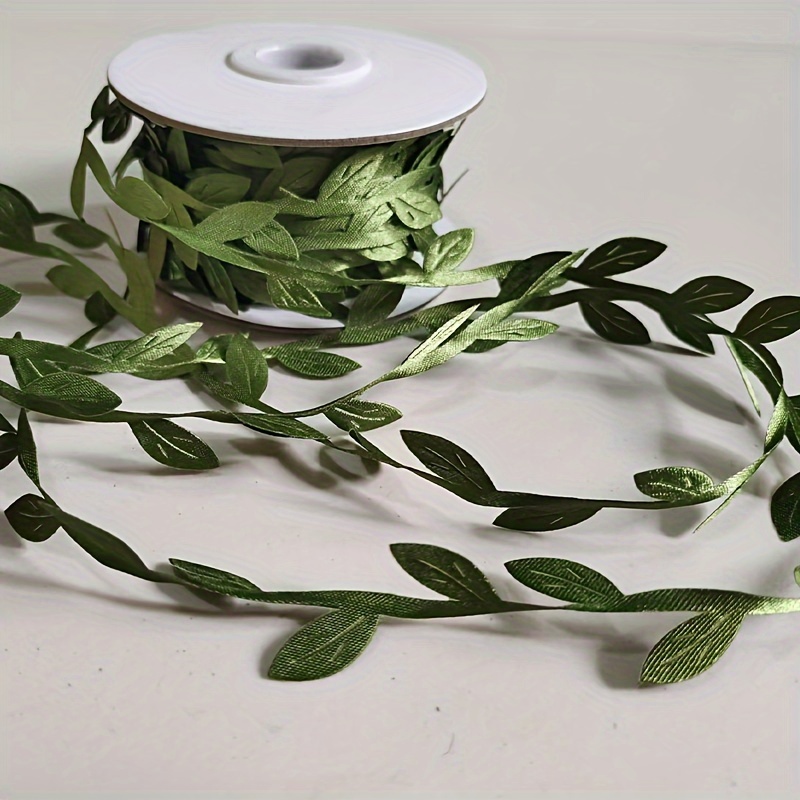 

20m/787" Artificial Ribbon - Diy Crafts, Gift Wrapping, Christmas Parties, Weddings & Home Decor | Non-waterproof Fabric With Realistic Leaf Design, Ribbon For Crafts