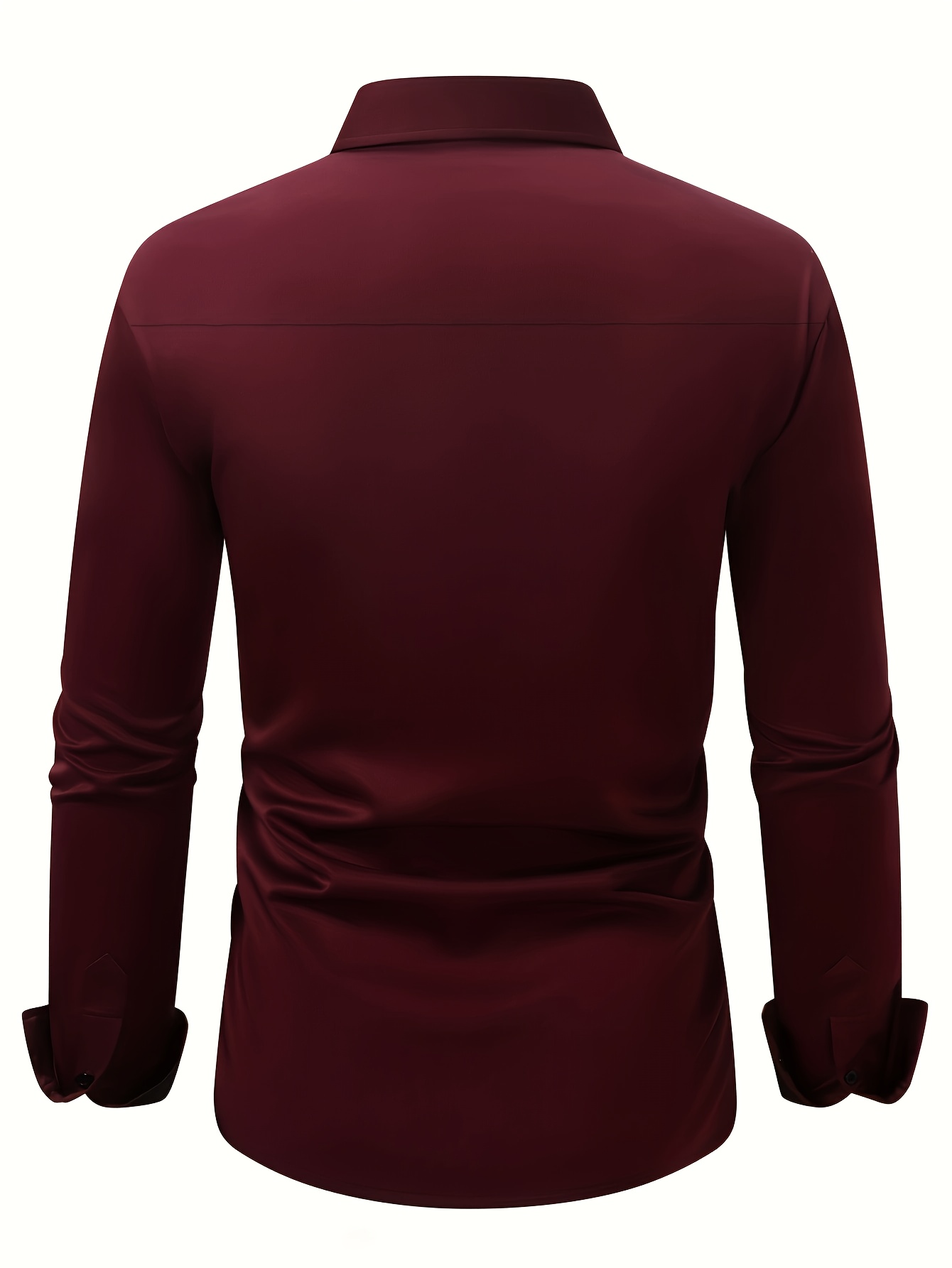 Men'S Elegant Black Long Sleeve Button-Up Shirt with Geometric Pattern - Slim Fit, Lightweight Polyester Fabric, Perfect for Casual or Dressy Occasions, Versatile Shirt | Sophisticated Style | Smooth Texture