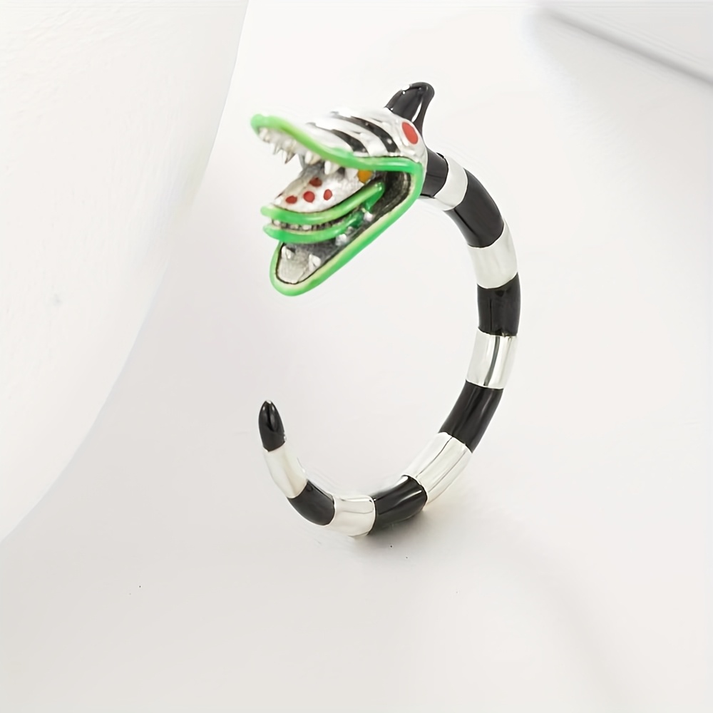 Vintage Boho Style Snake Ring 925 Silver Plated Zirconia Gift