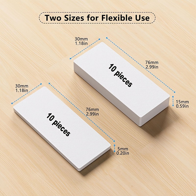 Image of 20pcs Eva Foam Headboard Wall Protectors - 10pcs 15mm Thick And 10pcs 5mm Pads, Anti-collision Soundproof Pads, Sofa Blockers, Bed , Durable Furniture Blockers To Prevent Scratches And Damage