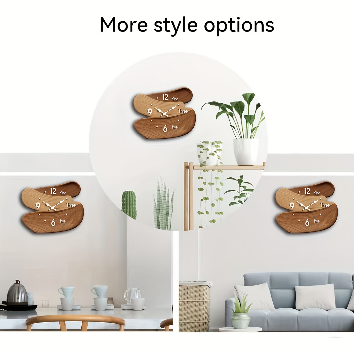 1pc JFHT Wooden Wall Clock - Unique Interlocking Design, Silent Non-Ticking, Artistic Timepiece for Home Decor, Ideal Gift, Battery Operated (AA Battery Not Included), Home Decor Clock | Modern Wall Clock | Wooden Clock