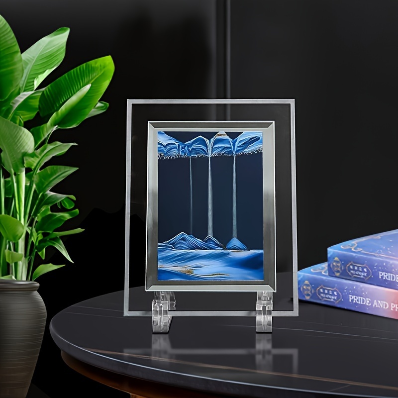 

Dynamic 3d Hourglass Art - Quicksand Painting With Stainless Steel Frame, Perfect For Home & Office Decor, Ideal Gift For Holidays & Special Occasions Enhances Both Indoor And Outdoor Settings