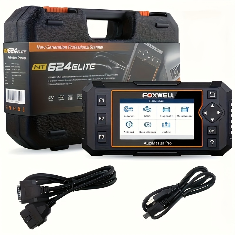TEMU Foxwell Scanner Nt624 Elite 8 Reset Code Reader & Scan Tool - Abs/sas/tps/oil/epb/brt Car Diagnostic Tool With Wifi Updates, 8 Reset Services,