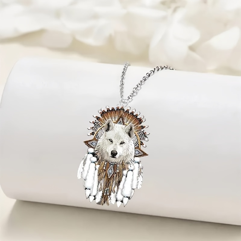 

-, Wolf Pendant Necklace - Unique 2d , For , For &