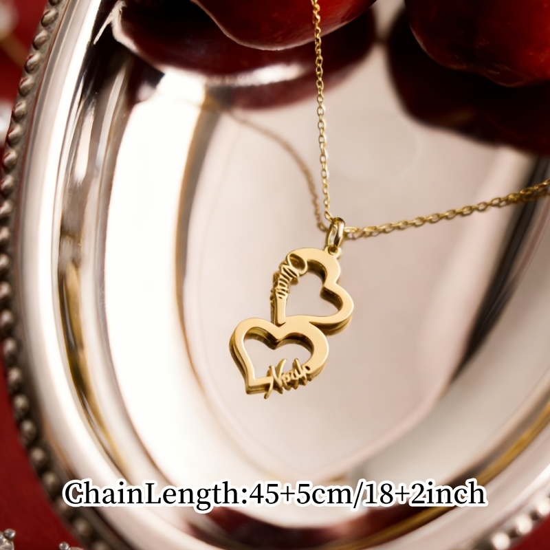 Personalized Heart-Shaped Name Stainless Steel Necklace