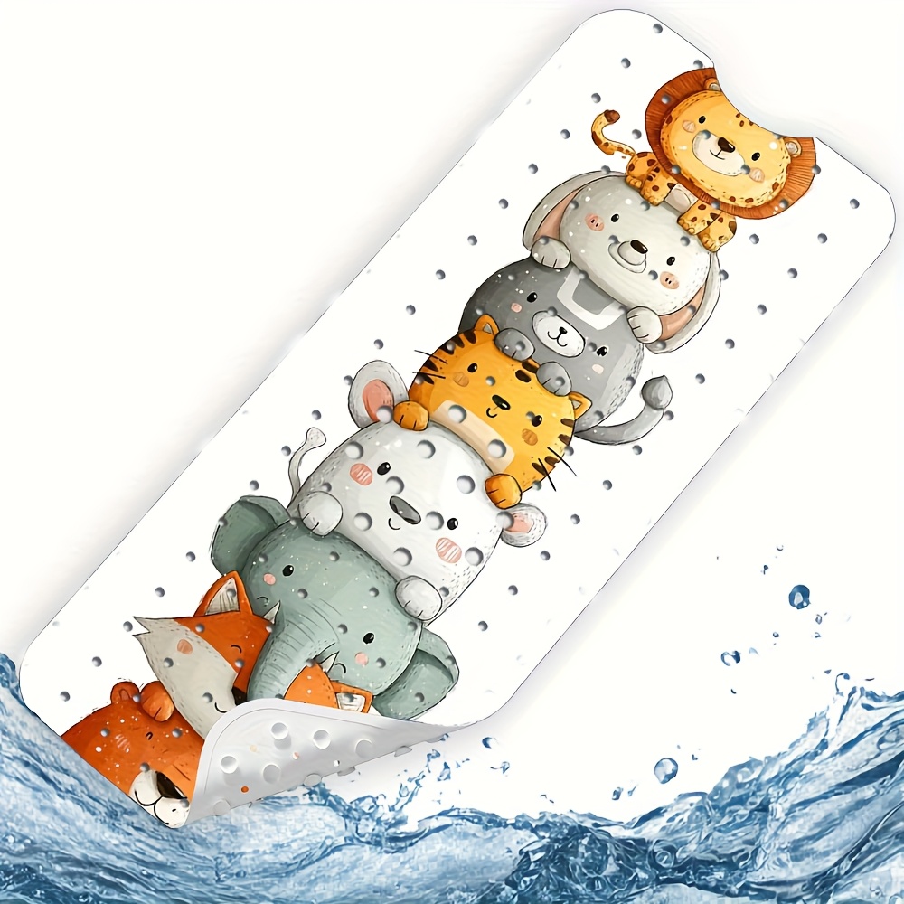 TEMU Non-slip Bathtub Mat With Cute Animal Bath - Soft Pvc Bath Mat, Machine Washable Bath Tub Mat For, - Safe Bath Mat For Bathtub, Shower, Sink -