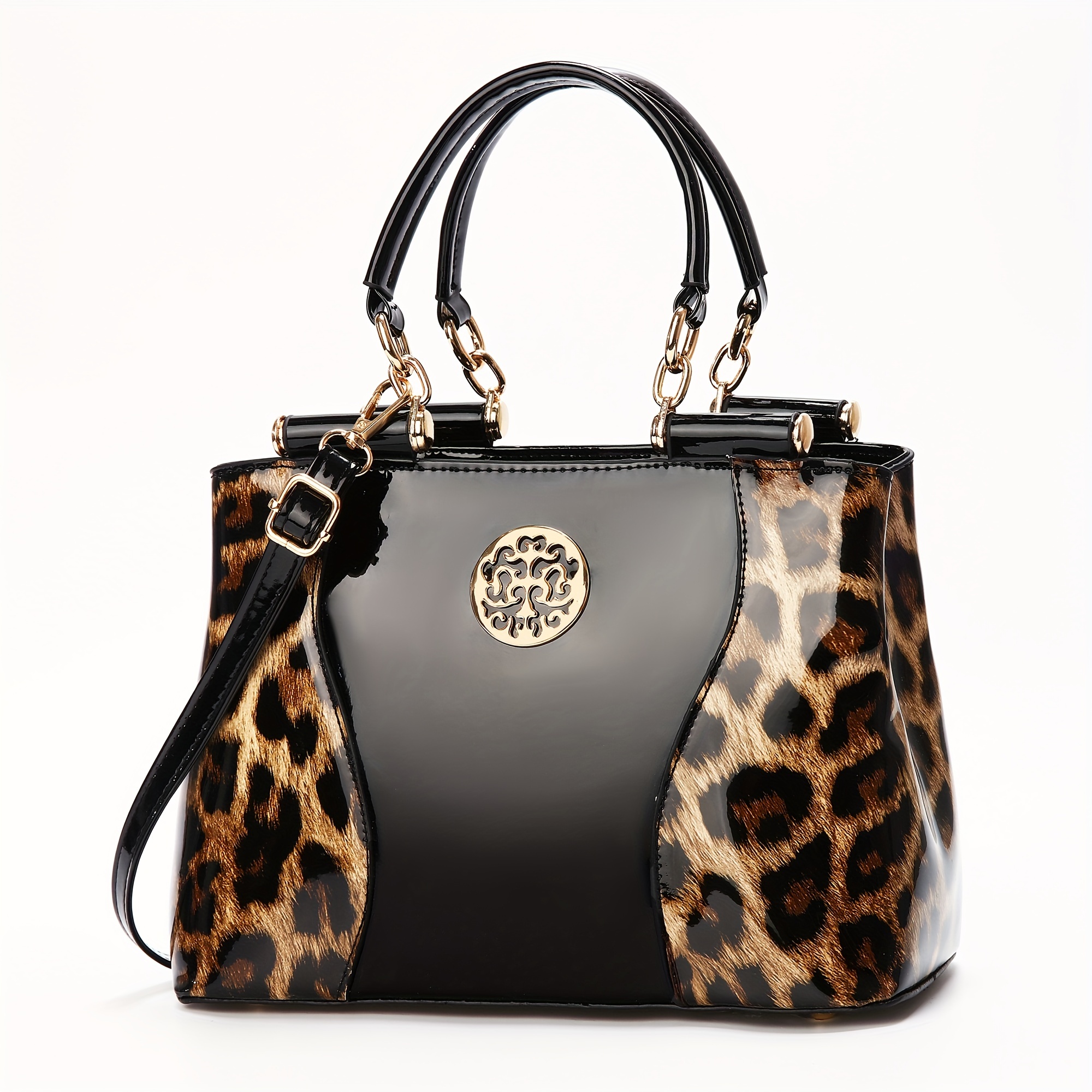 

Leopard Print Handbag For Women - Large Capacity, Multi-compartment Shoulder And Crossbody Bag With Adjustable Strap