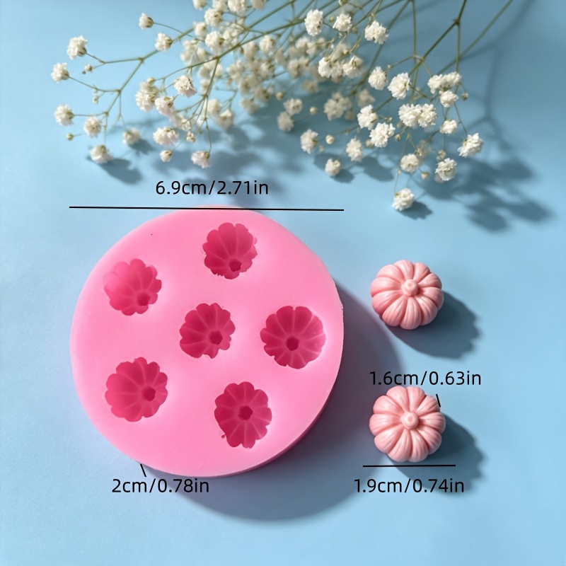TEMU 6pcs Pumpkin Scented Candle Silicone Molds Pumpkin Gypsum Aromatherapy Ornaments Decorative Resin Industrial Ornaments Silicone Molds