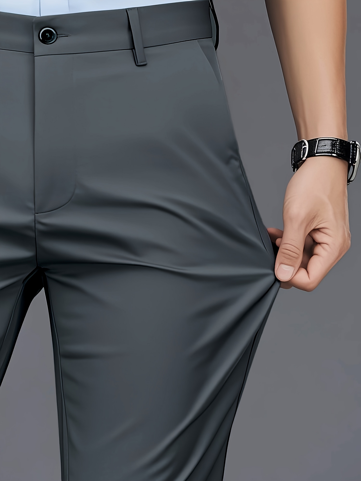 mens professional business trousers stretch wrinkle resistant and iron free formal casual loose straight leg suit pants versatile for office workers ideal gift for work wear Product details 23