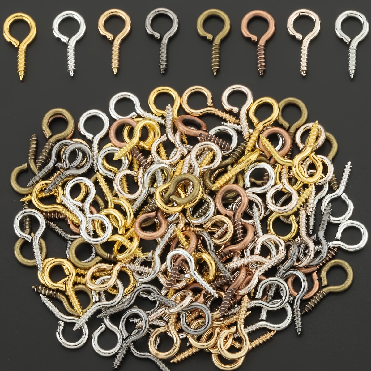E-shop 310-teilige Legierung DIY Augenstifte, inklusive 4×8mm und 5×10mm Größen, geeignet für Schmuckherstellung, Bastelprojekte, dekorative