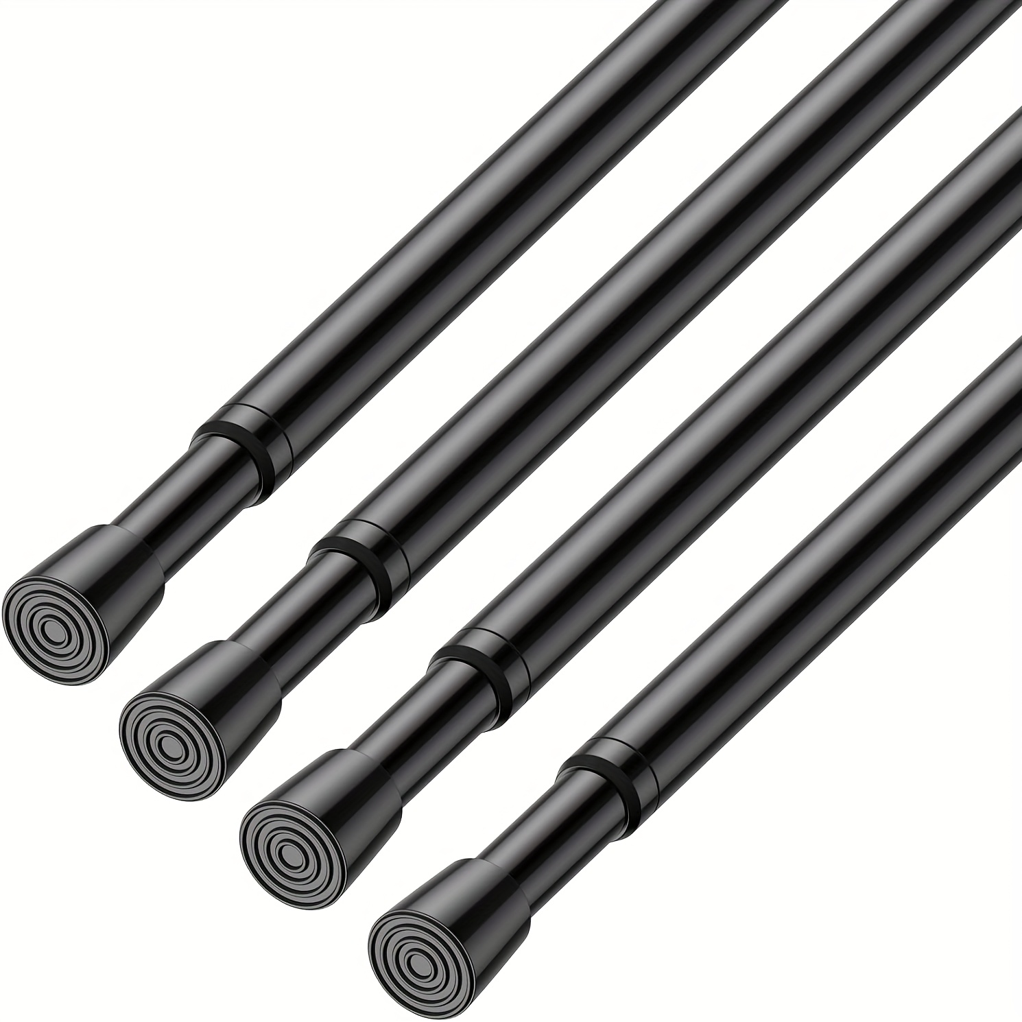 E-shop 4er-Set Hochleistungs-Verstellbare Federstangen - Keine Bohrinstallation, Ausziehbar 70cm-120cm/27.55in-47.24in, Edelstahl, für Vorhänge,