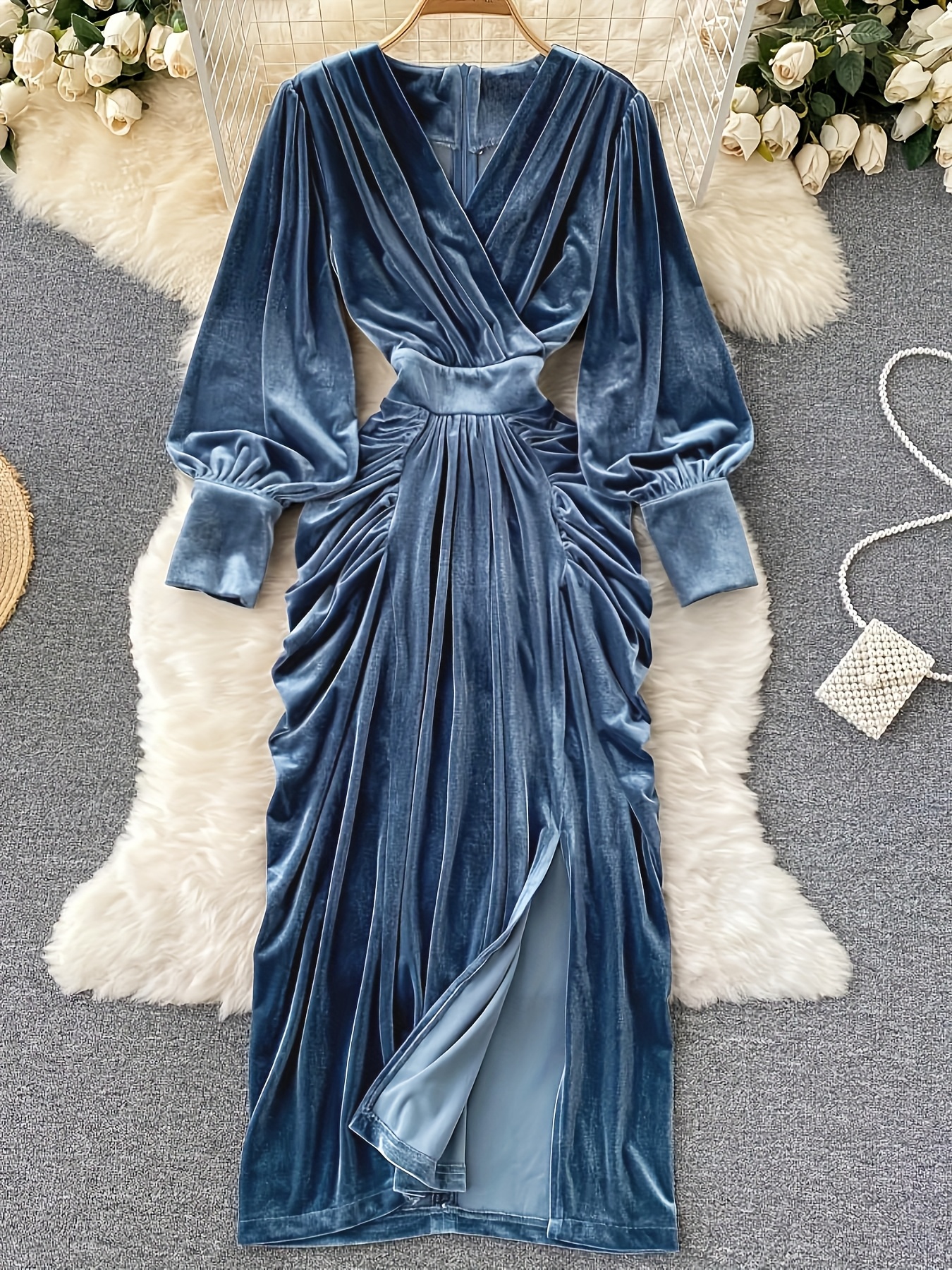 formal fall wedding guest dresses for over 50 Ankle Length A-Line Chiffon Long Sleeve Wedding Guest Dress main image 1