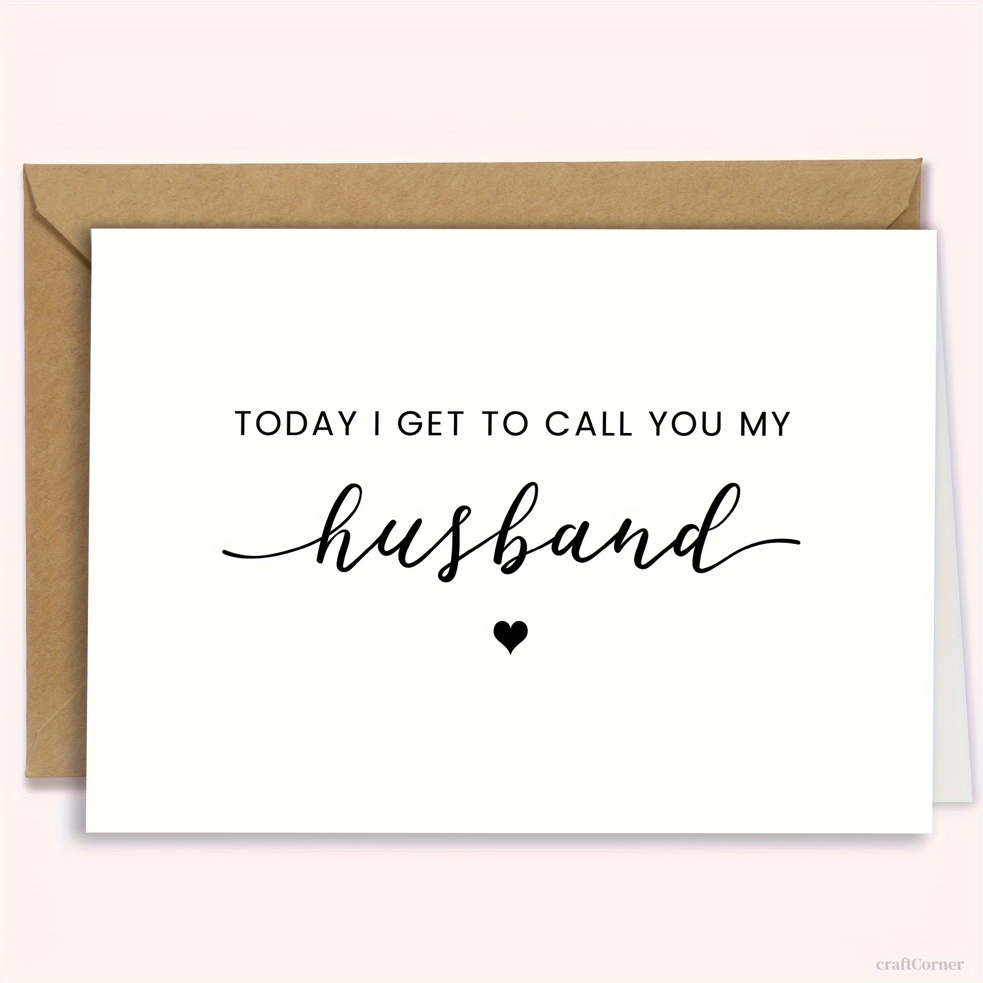 

Wedding Day Greeting Card For Husband - 1pc, English Language, Elegant 'today I Get To Call You My Husband' Card With Envelope