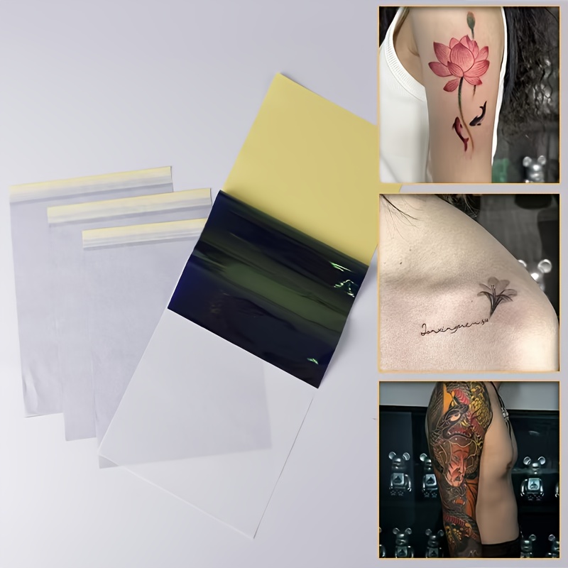 Carta per trasferimento di tatuaggi riutilizzabile scrta a mano Borsa da 100/15 Carta per tatuaggi Spir Master Carta per fotocopiatrici al carbonio con stencil termico formato A4  66