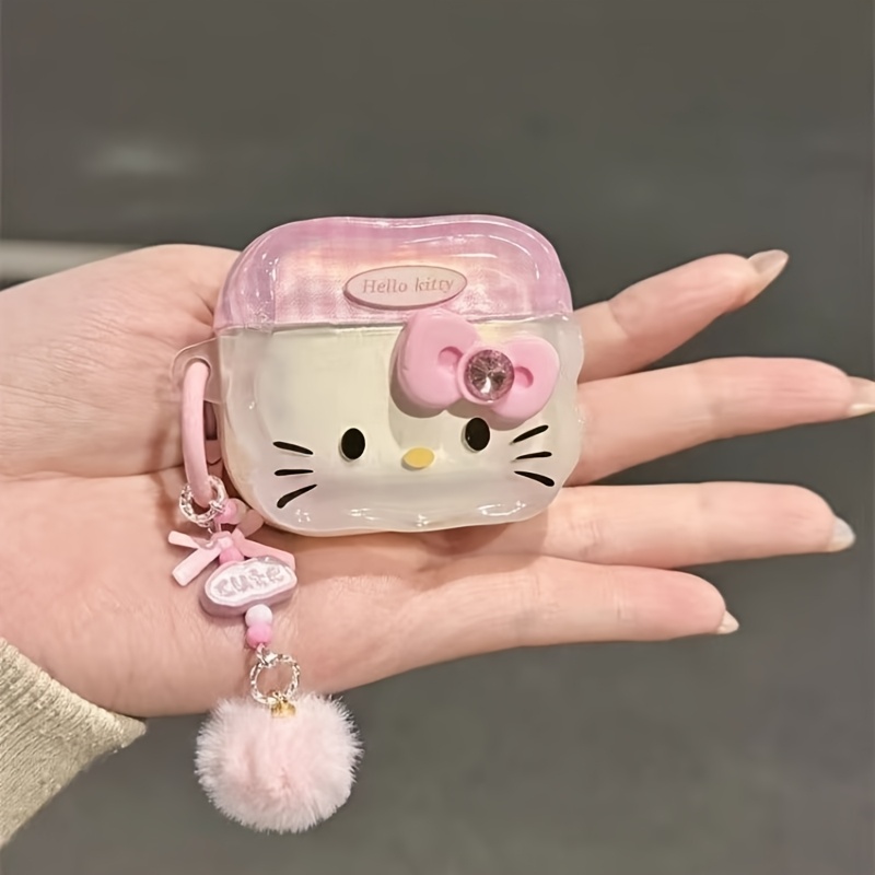 Sanrio Cute Kitty Cat Earphone Case for Apple AirPods Pro, Creative Cover Compatible with AirPods 2/3/4