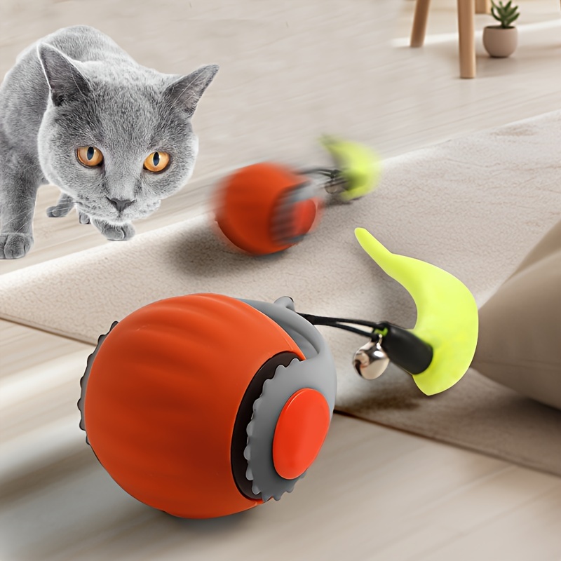 

Silicone Cat Training Toy , Usb Rechargeable Small Animal Rolling Teaser, Interactive For All Breeds, Enhances Observation And Catch Skills