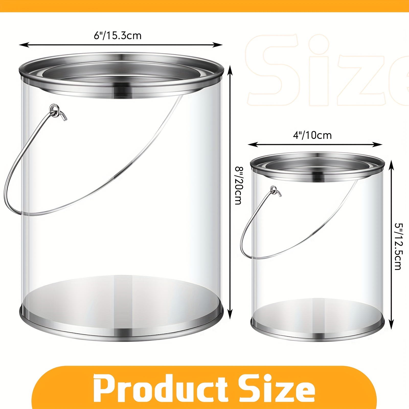 Clear Paint Cans Metal Handle Decorative Temu