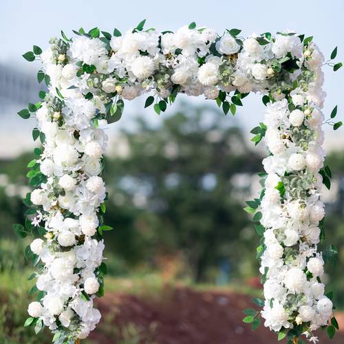 artificial peony rose flower garland decor decor floral arrangement for wedding arch background diy decor supplies with plastic foliage decor outdoor decor garden decor
