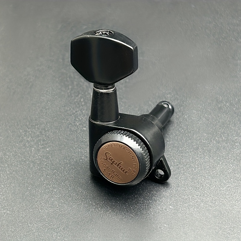 [SAPHUE Guitar Locking Tuners] 6pcs SAPHUE Guitar Locking Tuners - 1:18 Locking Ratio, Hexagonal Handle with Sealed Gear & Cast Housings in Black/Golden/Chrome for Electric/Acoustic Guitars (Includes Mounting Hardware)