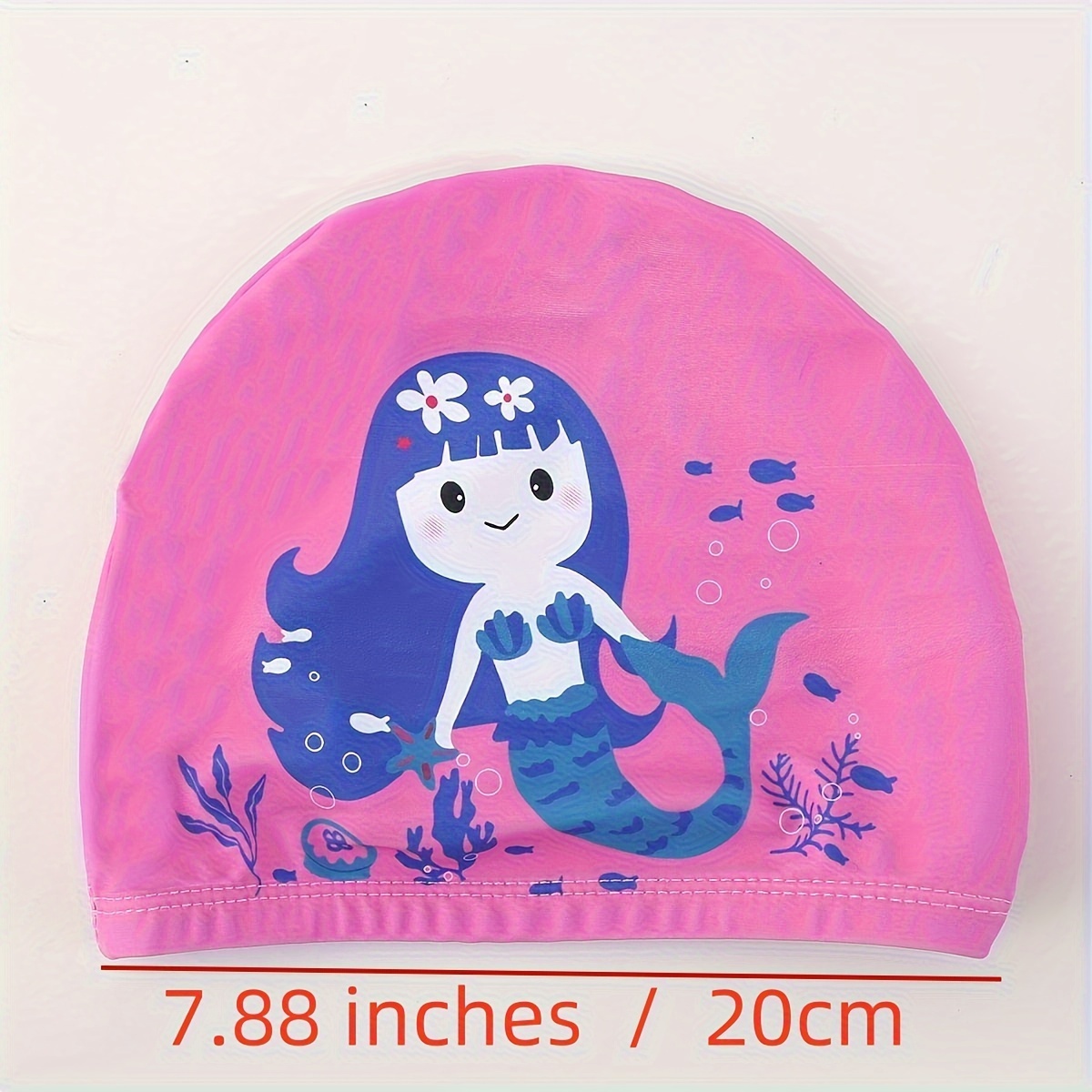  Gorra de natación para niños, protección de orejas de silicona,  linda gorra de natación de dibujos animados, traje de natación para cabello  corto y largo, niños y niñas (B) : Deportes