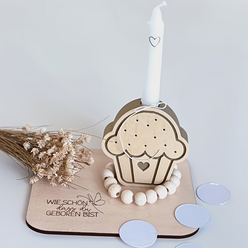 1pc   cupcake shaped resin casting mold diy cake candle holder silicone mold for handmade decorations home decoration craft supplies candle holder decorations decorative candle holder durable craft material Product details 4