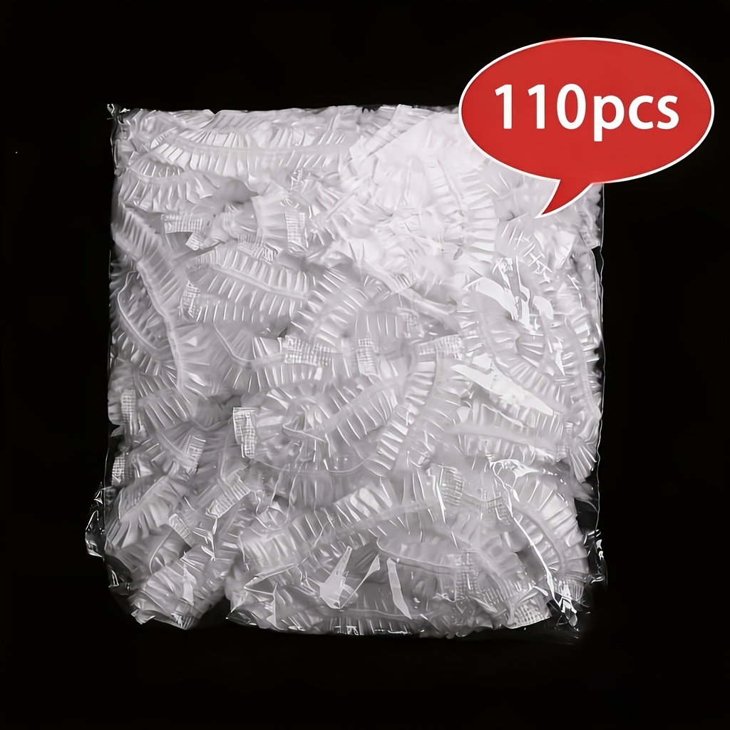 TEMU 110pcs Reusable Thickened Elastic Stretchable Food Covers, Transparent Plastic Wrap Lids, For Home Kitchen And Restaurant, Dustproof Fresh