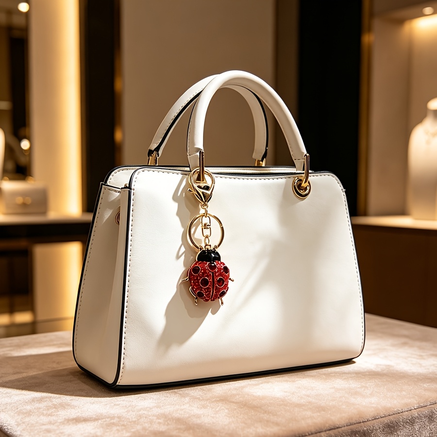 Simulation Red Ladybug Water Brick Keychain, Exquisite Design