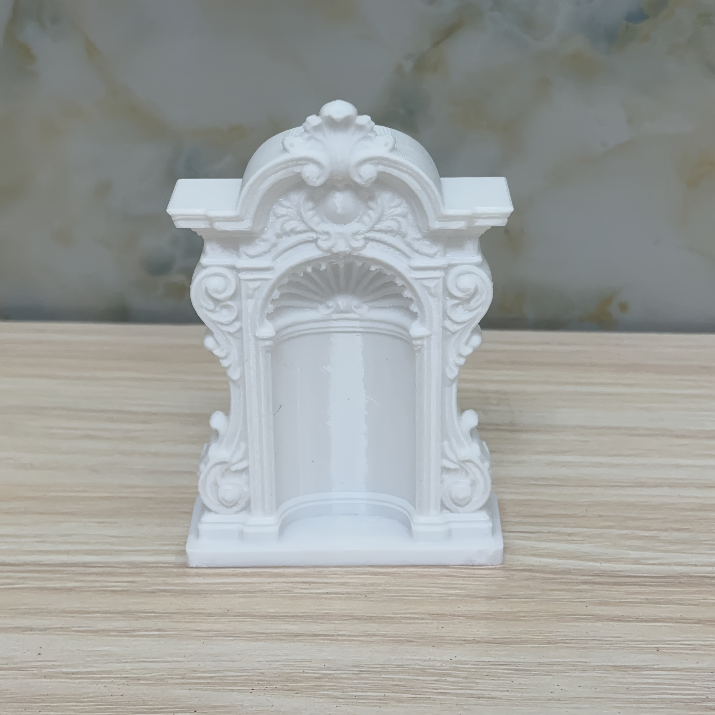TEMU Miniature 1:12 Scale White Fireplace Model Ornament, Dollhouse Living Room And Bedroom Scene Decoration Accessory