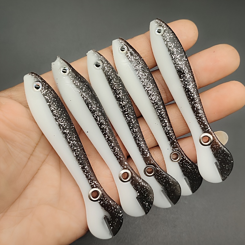 5-pack Bionic Lure, 7cm/10cm Soft Bait For Casting With Tail Wagging Action, 2g/6g, For Freshwater Pale , Fish, , , Catfish, Soft Worm/soft Fish Lure