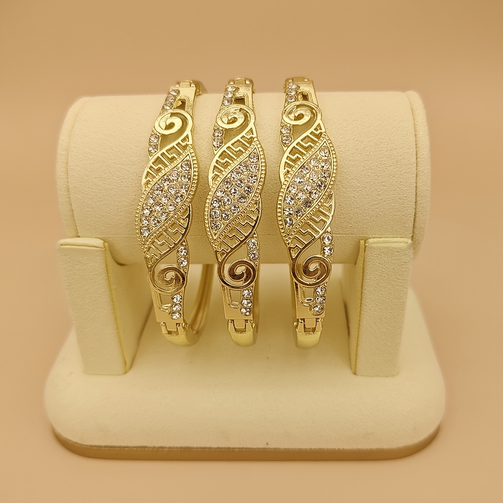 E-shop 3 Damenmode Armbänder Offen Retro Hofstil Legierung KC Vergoldenet Strass Eingelegt Geeignet für Braut Hochzeit Festival Schmuck