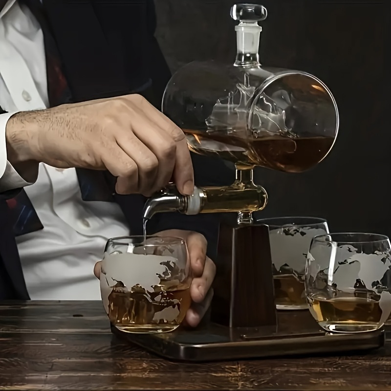 Wooden Stand Whiskey Decanter