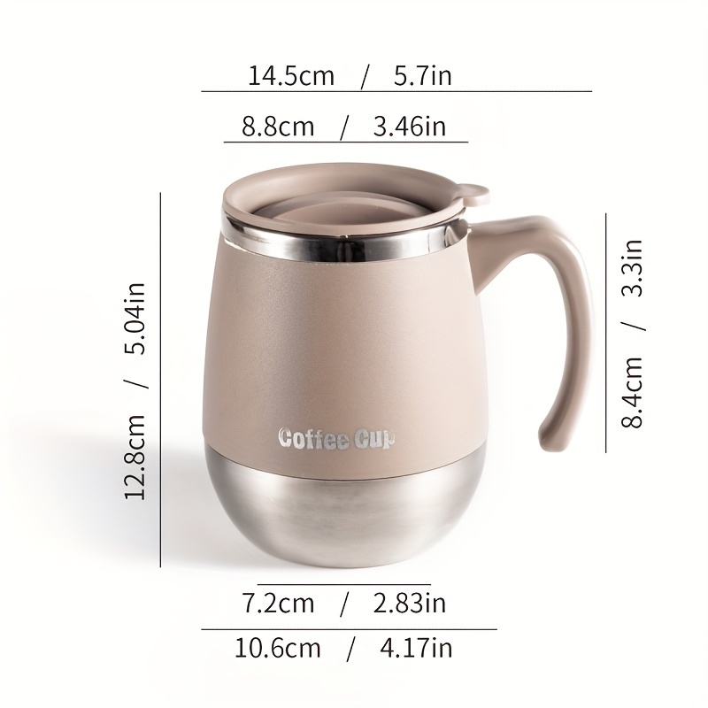 Image of Stainless Steel Insulated Mug With Lid, 201 Stainless Steel, Vacuum Coffee Cup For Office And Home Use, Coffee Mug, Creative, Large Belly, Dormitory