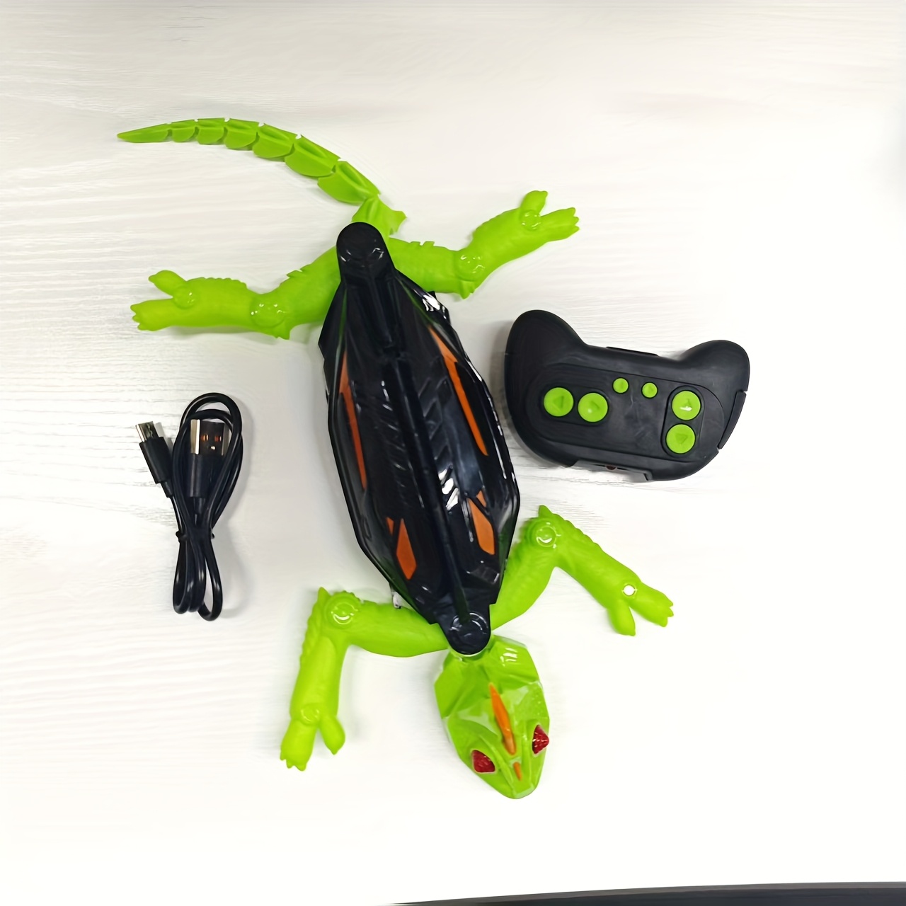 TEMU Climbing Rc Robot Toys, Rechargeable Lizard Toys, Green Climbing Wall Robot, Flooring And Wall Driving, Durable Structure, Suitable For Children